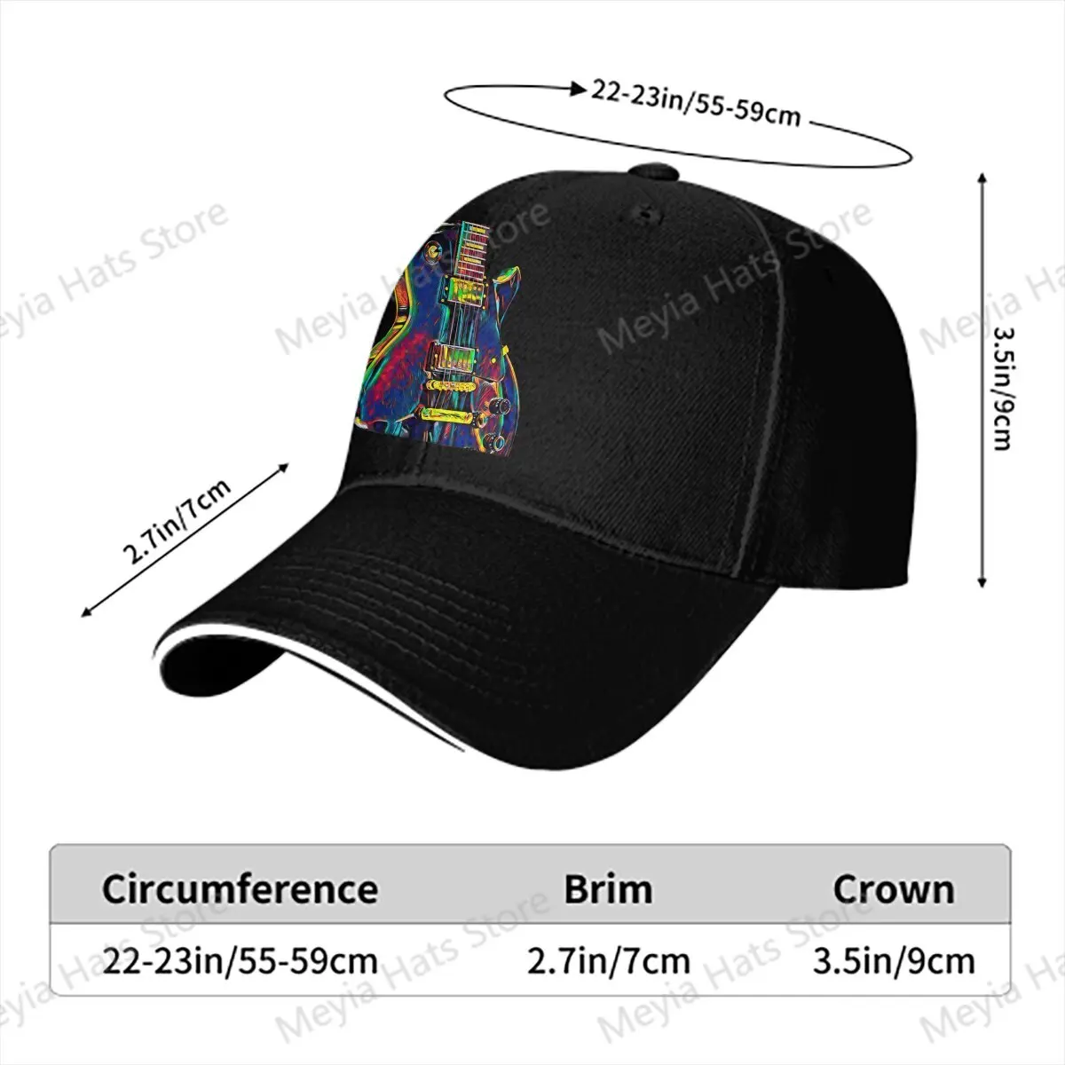 Metal Rock Music Lead Colors Guitar Baseball Cap Men Hats Women Visor Cycling Snapback Caps