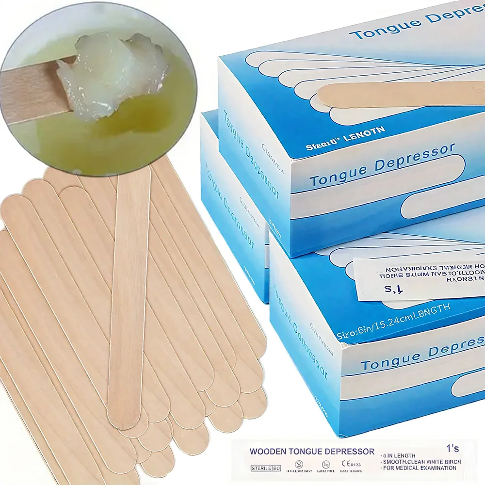 

Disposable Tattoo Tongue Depressor Wooden Waxing Spatula Hair Removal Sticks Individual Paper Pack Applicator Tattoo Accessories