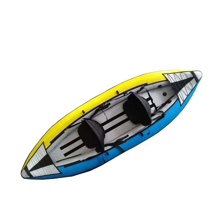 المنتجات الأكثر مبيعًا 2021 هيكل متين وجودة المثانة PVC قوارب الكاياك القابلة للنفخ مع مقعدين قابلين للنفخ مرتفعتين