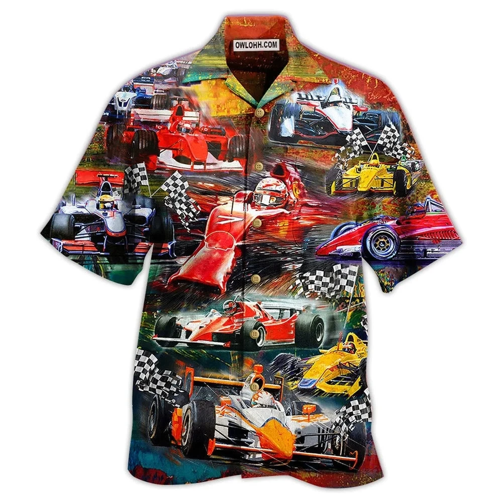 Hawaiian Men Shirt 3D Car Print Short Sleeve Blouse Summer Beach Vacation single Breasted Fashion Lapel Men\'s Clothing shirt