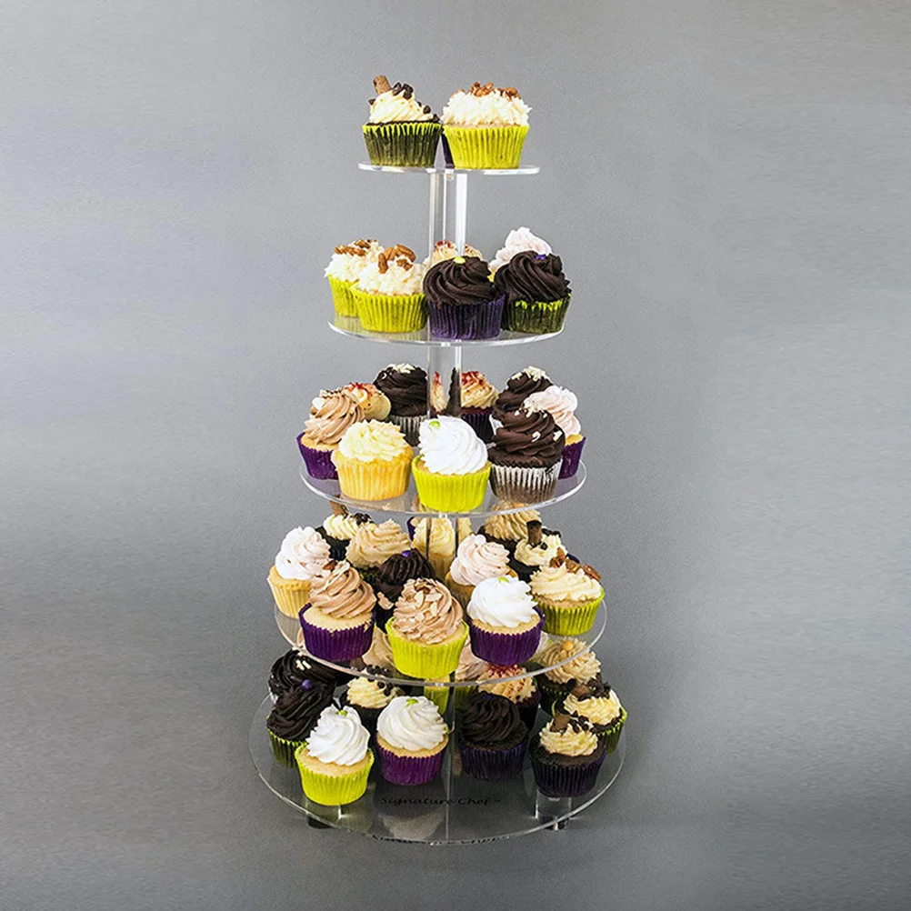 

5-Layer Acrylic Cake Display Stand Transparent Multi-Tier Dessert Stand For Wedding Birthday Party Macaron Holder
