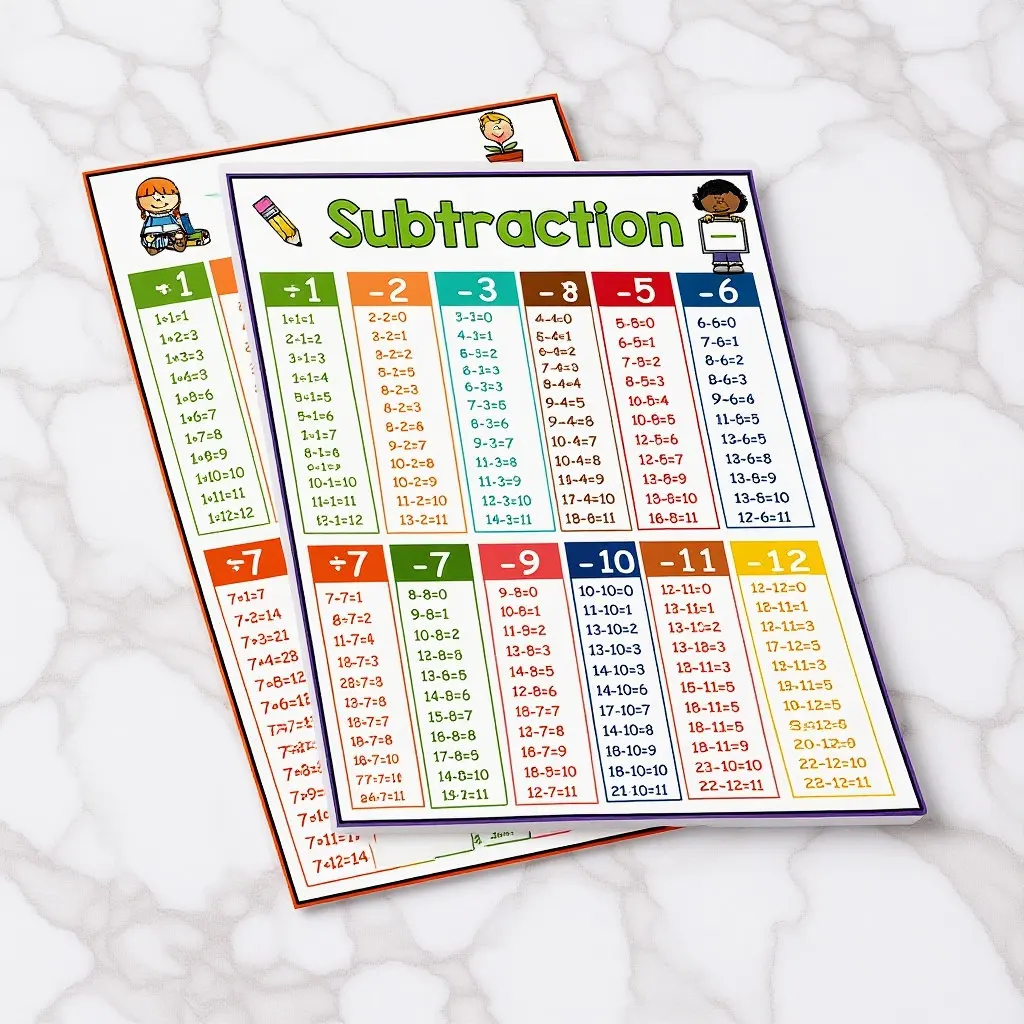 

Набор из 4 плакатов для изучения математики: сложение, вычитание, умножение, деление. Обучающий настенный декор с цифрами для класса.