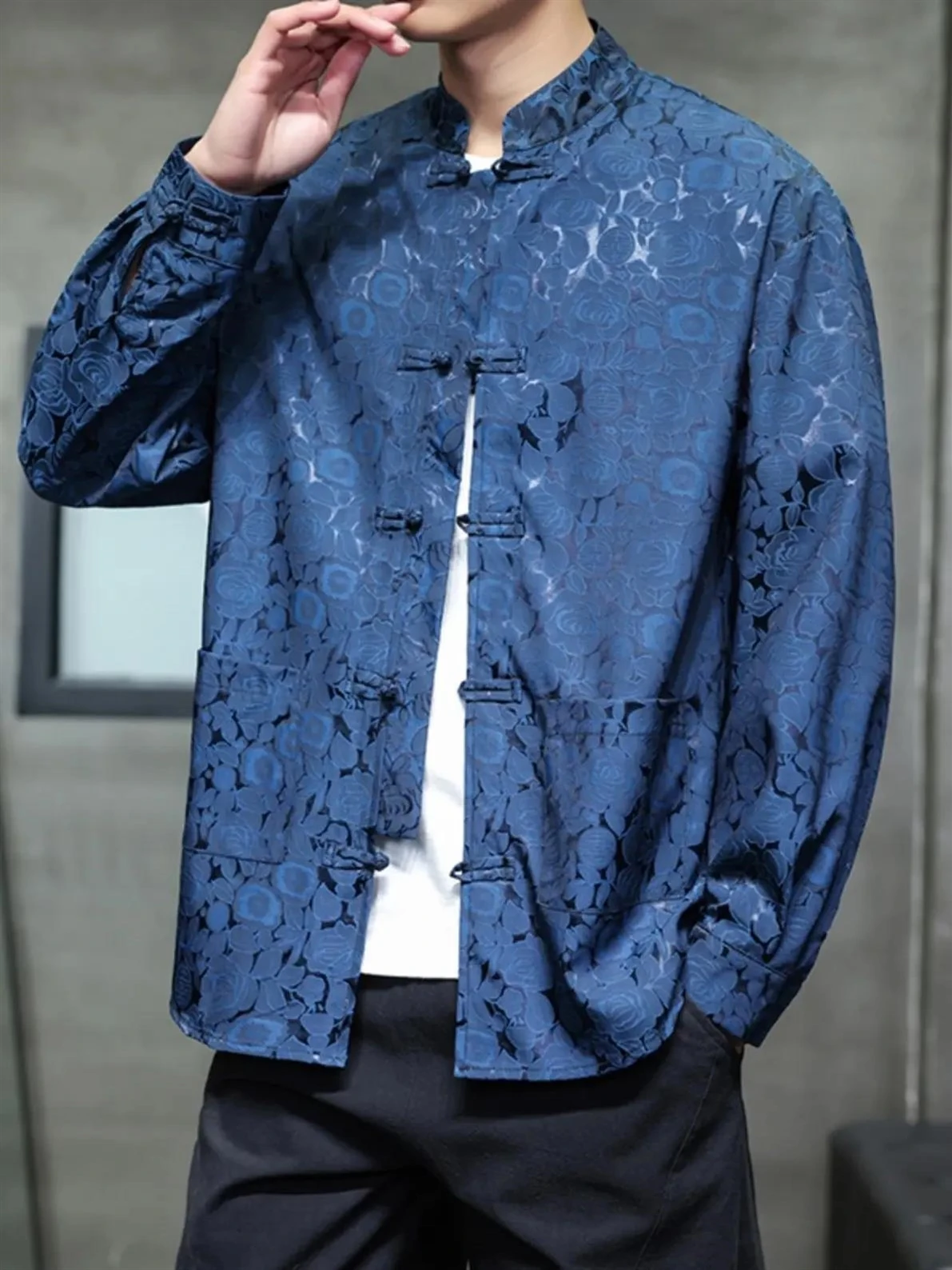 

Men's Long Sve irt Casual Button Chinese Sle Reformed Hanfu Clothing Spring Summer Season Slim Fit Youth ular Home Use