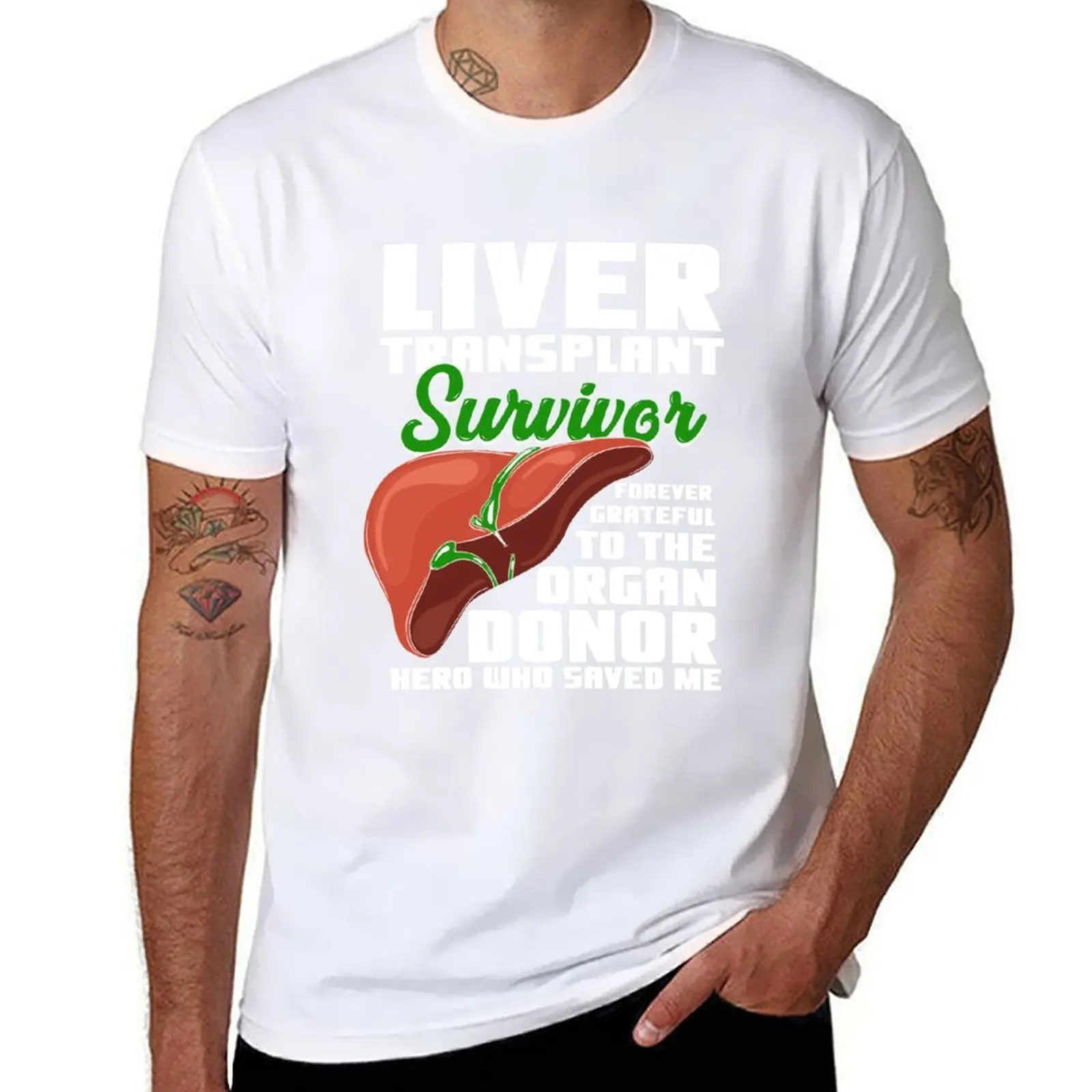 

Grateful Liver Transplant Survivor T-Shirt t shirts for man graphic funny t shirts for man cotton T-Shirt