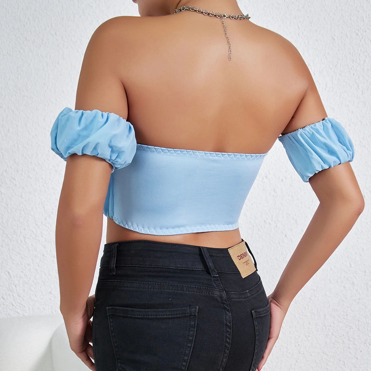 Sexy Off the Shoulder Tops Pleated Crop Tank Top Women's Clothes Hollow Out Camisole Summer Fashion Corset Trendy Lingerie Vest