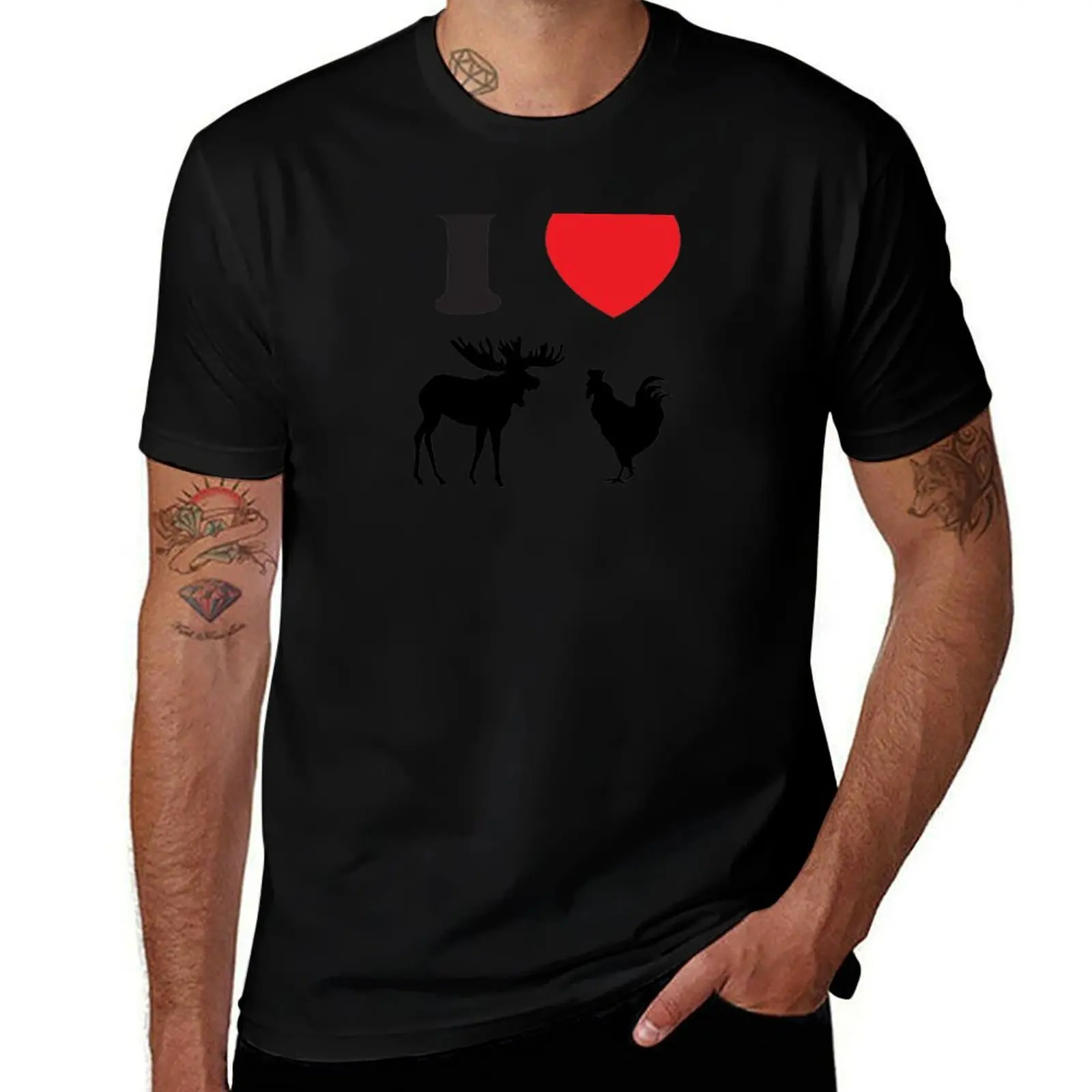 

I Heart Moose Cock T-Shirt Running Performance Short Sleeve Tee