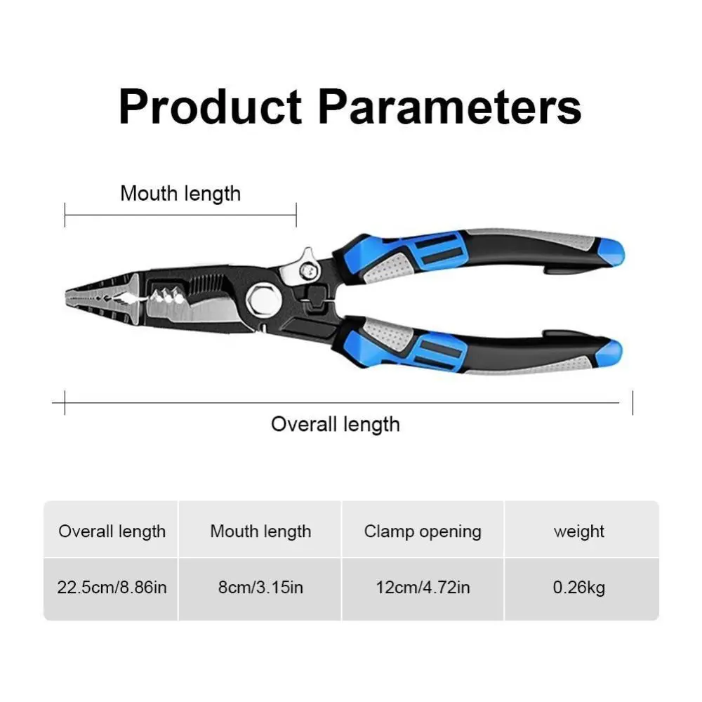 New 9-in-1 Wire Stripper Pliers Multifunctional Portable Wire Crimping Pliers Wire Stripper Tool Wiring Wire Puller