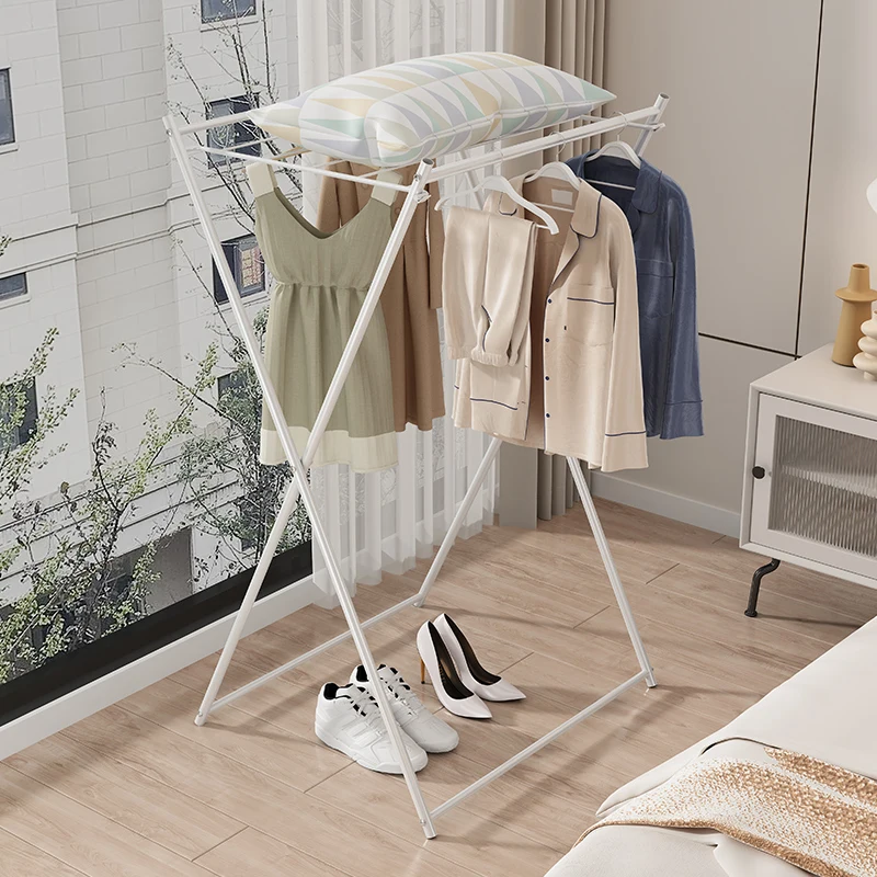 

Folding hanger for baby clothes drying, small indoor, cooler, bed tail drying pole hanging