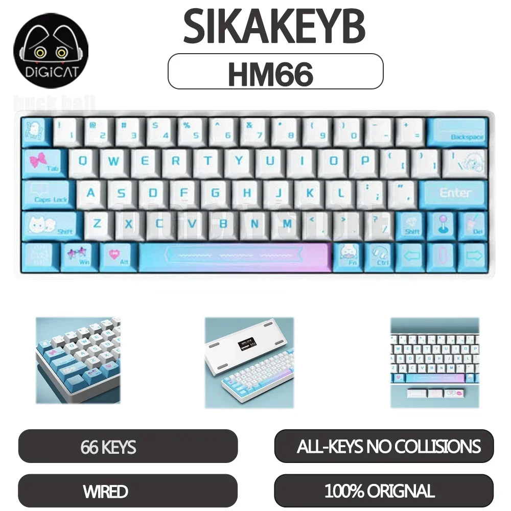 teclado com fio mecanico interruptor magnetico rgb backlit hot swap e sports gaming keyboard presentes sikakeyb hm66 01