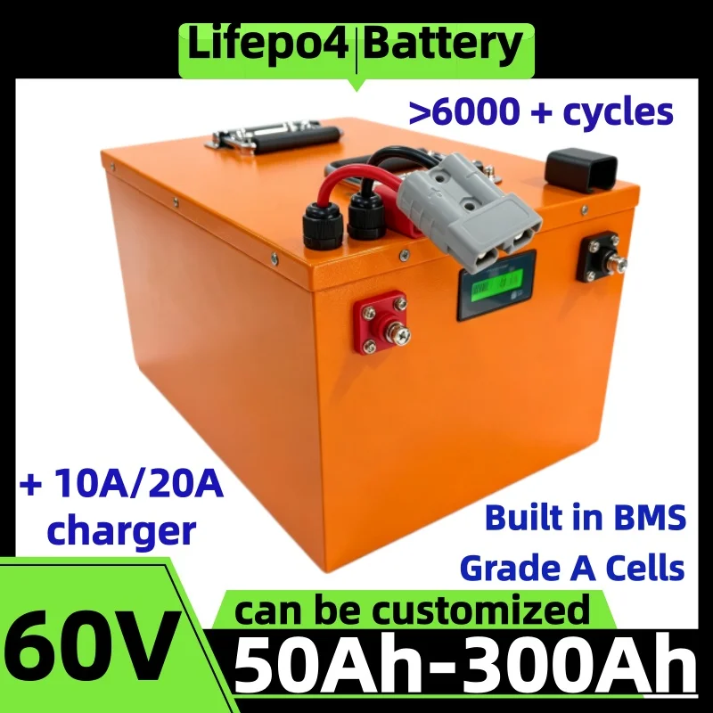 20S Lifepo4 Battery 60V 50Ah 70Ah 90Ah 100Ah 150Ah 180Ah 200Ah 300Ah Lithium Batteria for 3KW 6KW 10KW 12KW Golf Cart EV