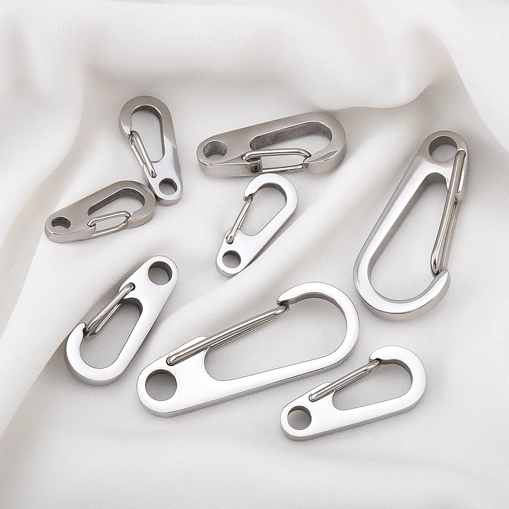 2 Stück Edelstahl Mini-Karabinerhaken Federclip Schlüsselanhänger für DIY Schlüsselringe Camping Rucksack Schmuck Zubehör – Detail 8