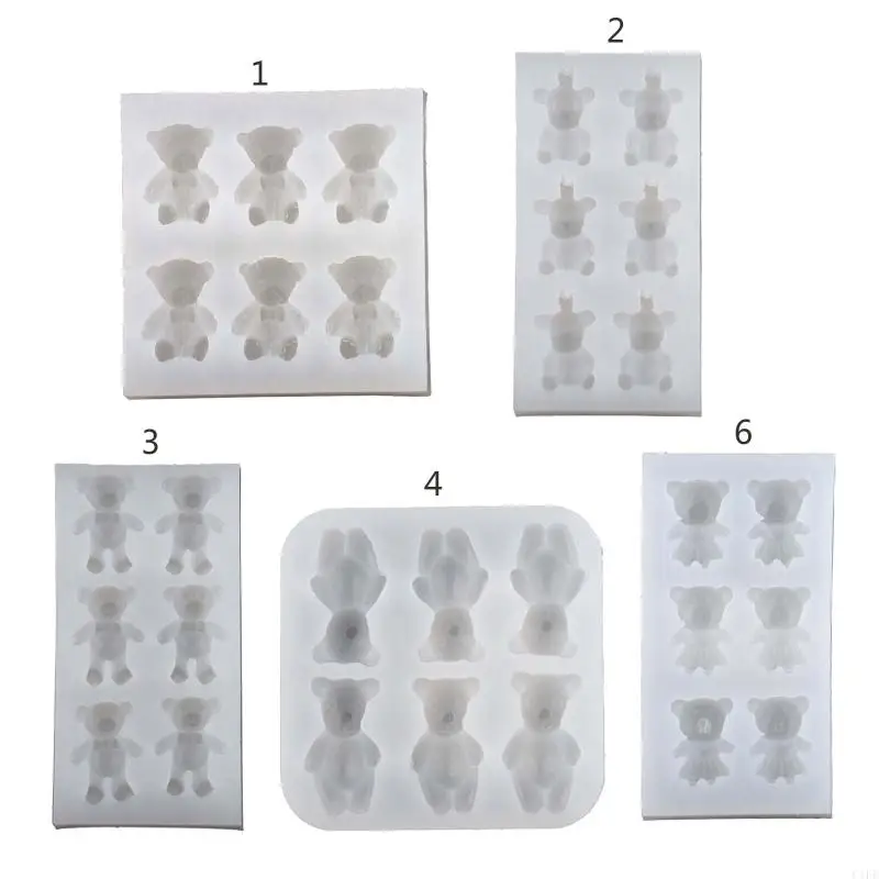 

C1FE Bear Silicone Mold Fondant Molds For Cake Decorating Kids Chocolate Molds Bear Molds For Candle Making