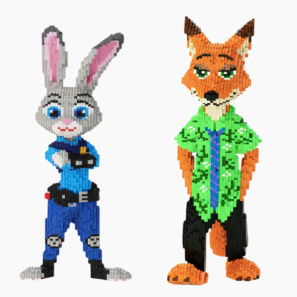 كتلة بناء لايتنينج ريسينغ ماكوين، نموذج مكعبات البناء السحرية من ديزني فريندز نيك جودي هدية مثالية لعيد الميلاد