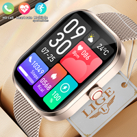 LIGE 2.01 Inch Women‘s Smart Watch Bluetooth Call Custom Dial Luxury Sport Bracelet Women‘s Health Monitor Gift Music Smartwatch