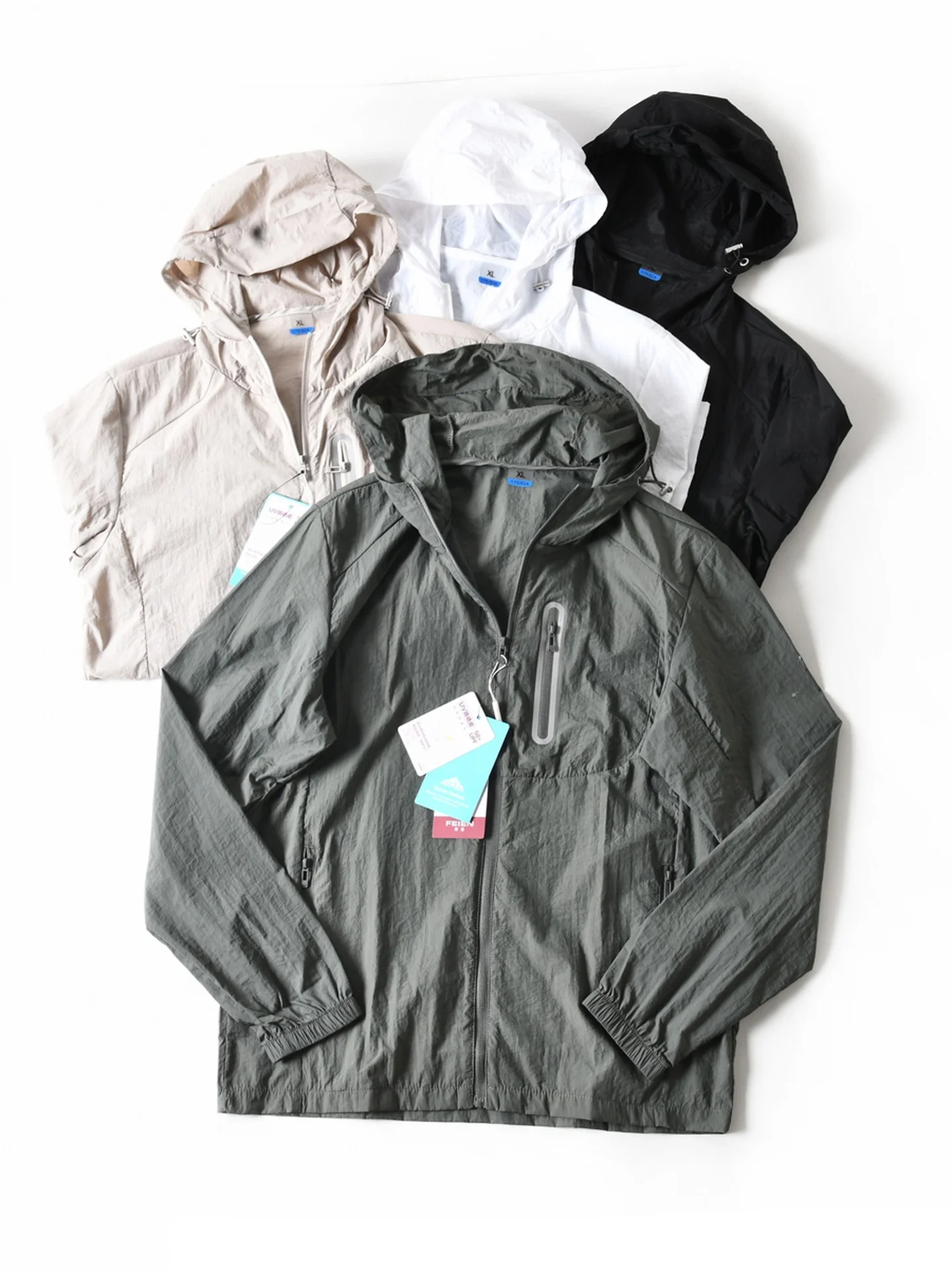 

Новая американская легкая быстросохнущая дышащая свободная повседневная куртка с капюшоном для защиты от солнца, мужская летняя одежда