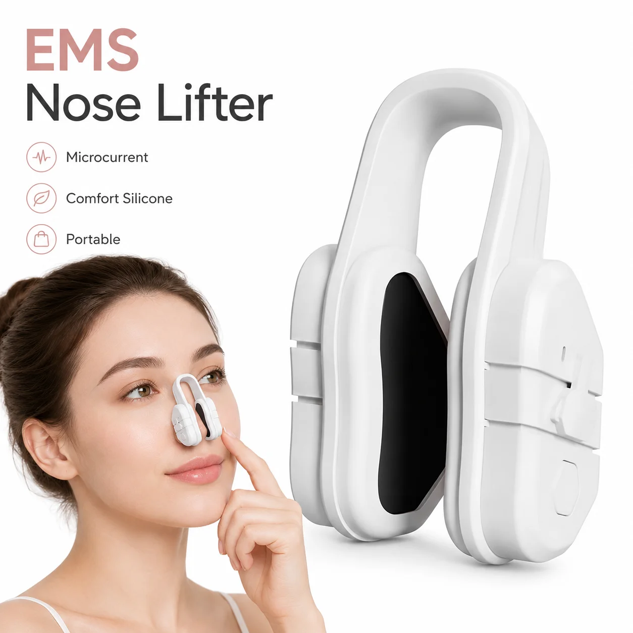 

Japanese Nose Lifter EMS Microcurrent Vibration Silicone Nose Shaping Clip High Bridge Sculpting Tool Women Daily Beauty