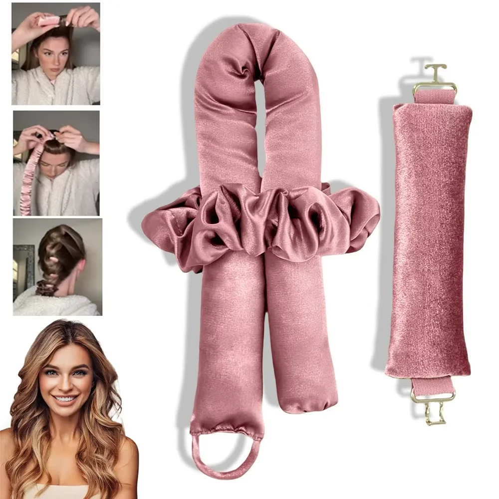

Heatless Hair Curlers Curling Rod Headband No Heat Hair Rollers Lazy Curls with Hook Sleeping Soft Flexi Rods Hair Styling Tools