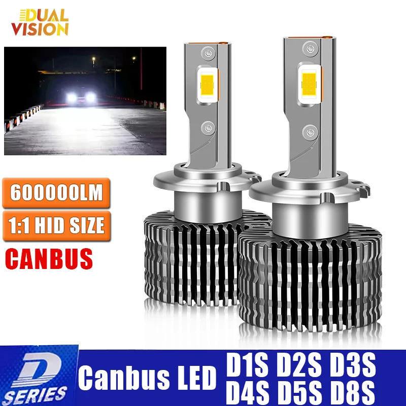 

2 шт. автомобильный фонарь D1S D4S D2S светодиодный фонарь Canbus D3S D1R D2R D3R D4R D5S D8S лампа 600000LM комплект для замены ламп для преобразования HID