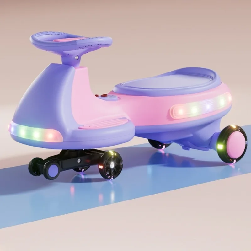 12V elektrische wiebel voor kinderen, autorit op LED-verlichting, muziek, anti-rollover, leeftijden 3 jongens, meisjes, binnen en buiten