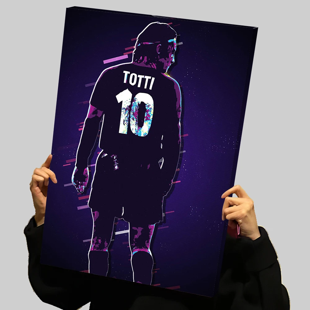 Totti Retro Art Football Prints Poster Custom Canvas Painting Wall Art Decorative Picture Home Decor Photos for Living Room Arts