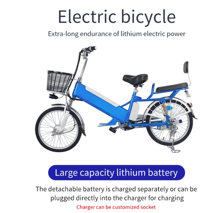 24inch High Carbon Steel 48v10ah Lithium Battery Brushless Motor City Ebike  Delivery Electric Bike Cargo Bike Bicycle