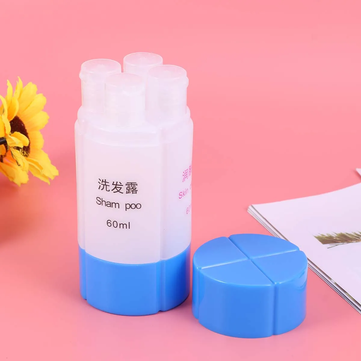 1 قطعة 4 في 1 زجاجة السفر مانعة للتسرب مجموعة حاويات إعادة الملء للشامبو غسول الصابون مستلزمات التجميل حاوية الشامبو