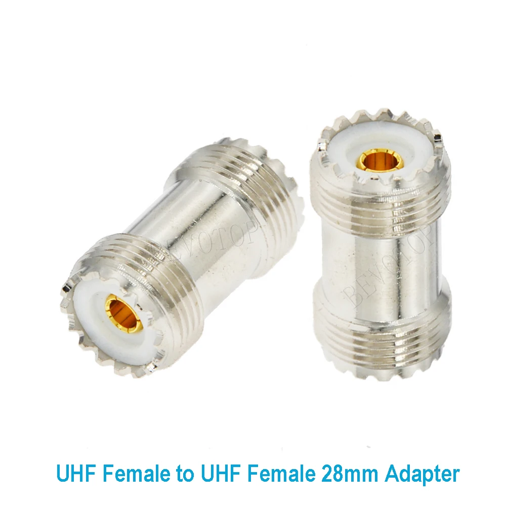 10PCS UHF Female Jack to UHF Female Jack 28mm Straight Adaptor High-Quality50 Ohm Nickel/Gold plated RF Converter Connector