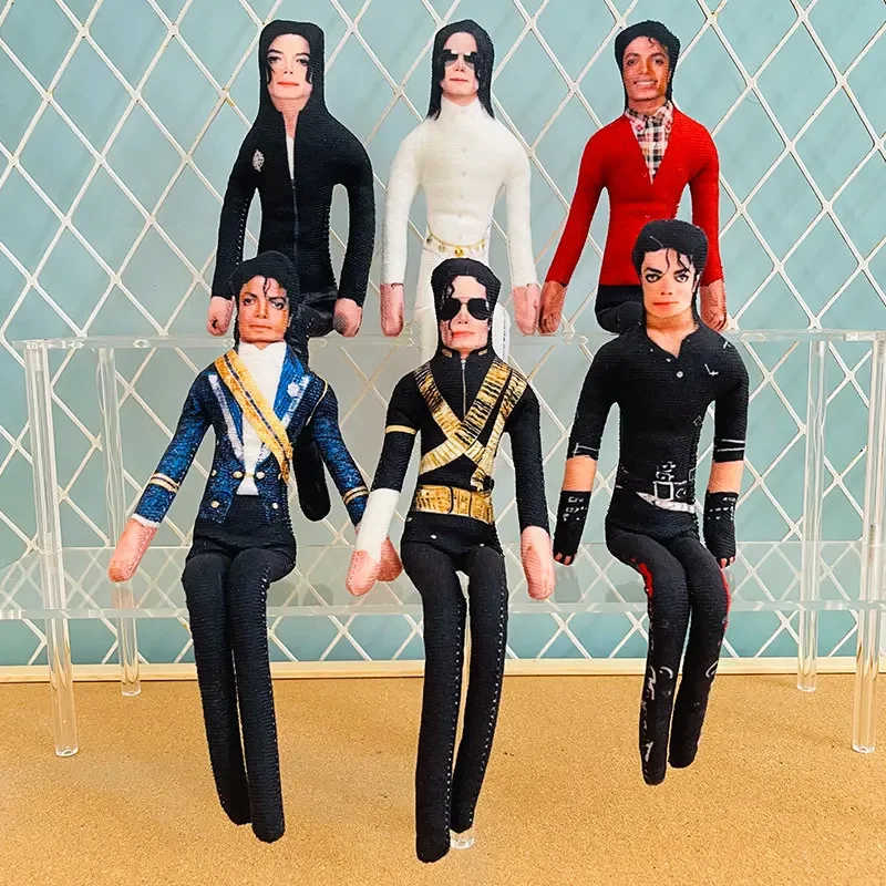 10Styles Michael Jackson Plush Toy Classic Stage Outfits Cosplay Prop Doll Room Decoration Abstract Joint Mobility Props Gift