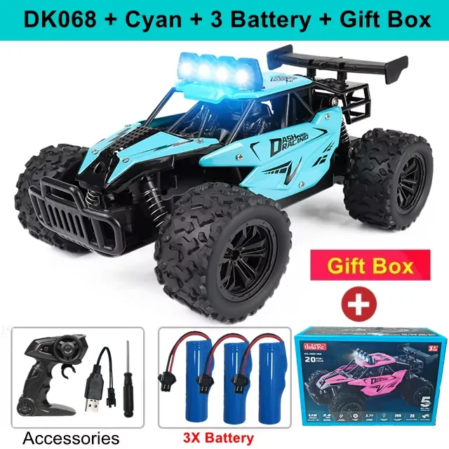 Afstandsbediening Auto RC Drift Racing 1:16 Voertuig Off Road Legering 2.4G Radio Hoge Snelheid Vrachtwagens Met LED Licht Klimmen Gift Kid Speelgoed