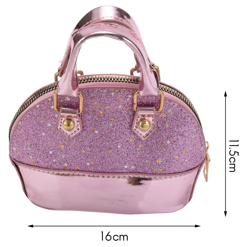 NEW-Little Girls' borse con paillettes borsa a tracolla principessa Mini Satchel regali per ragazze Toddler Kids (rosa)