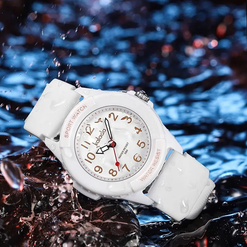 Marca de lazer estudante masculino e meninas relógio de quartzo à prova dwaterproof água doce colorido pulseira de silicone macio relógios