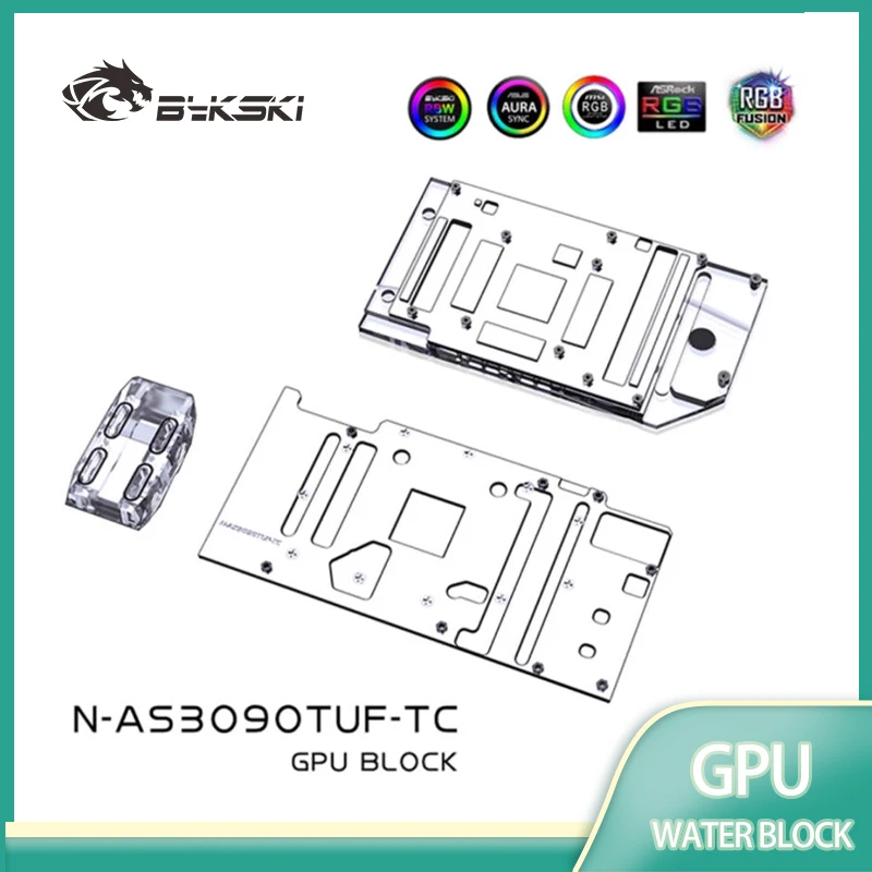 Bykski N-AS3090TUF-TC Water Block ForASUS TUF RTX3080 10G GAMING /RTX3090 24G Backplane Water Cooling GPU Card / Copper Radiator
