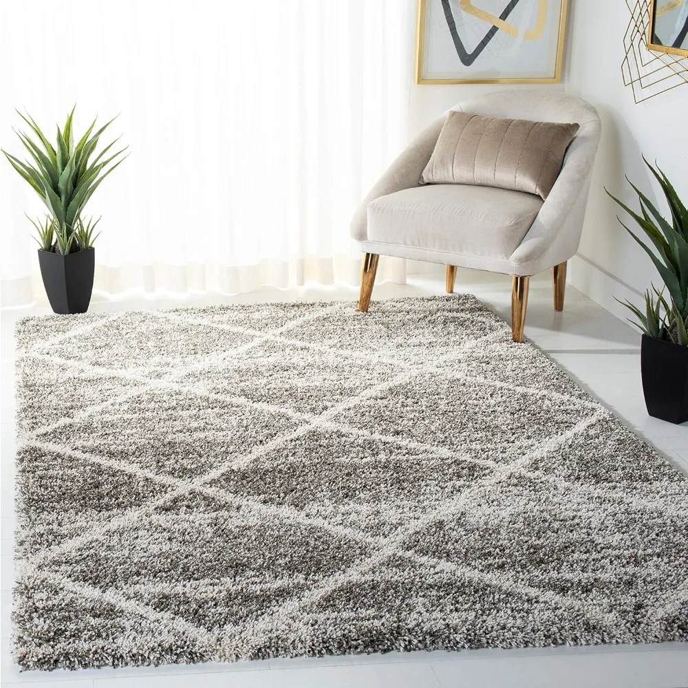 

Collection Area Rug, Trellis Design, Easy Care, 2-inch Thick Ideal for High Traffic Areas in Living Room, Bedroom, Rugs