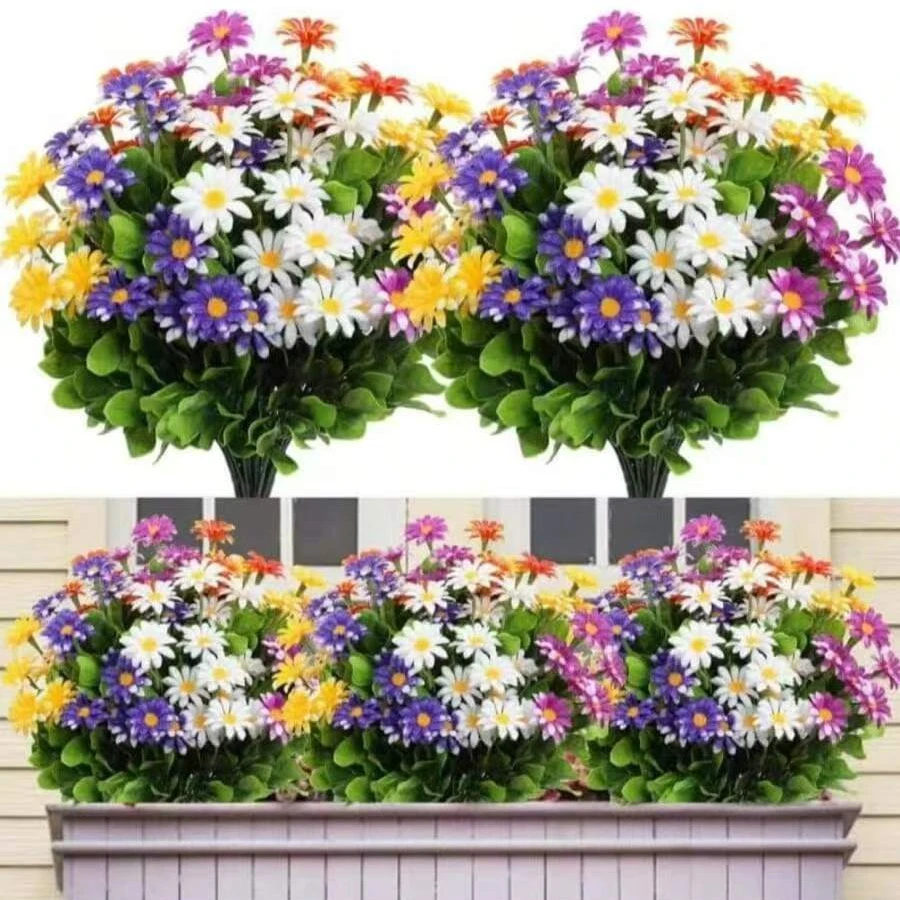 Künstliche Blumen aus Seide, Kunstpflanze, Gänseblümchen, Hochzeitsbogen, Kranz, Heimdekoration, Tischdekoration, Outdoor-Garten, hochwertiges Hofzubehör – Detail 2