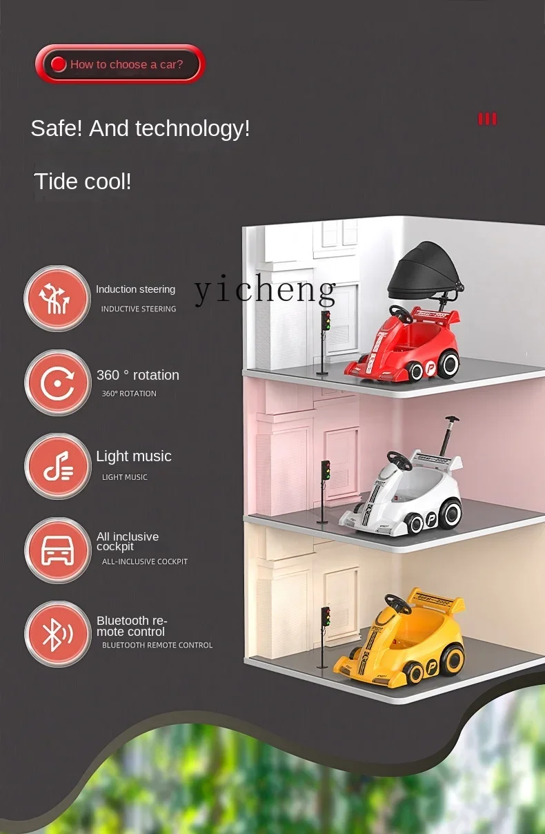 Tqh Electric Car Children 1-3 Years Old Remote Control Four-Wheel Toy Car Seated Baby Go Kart