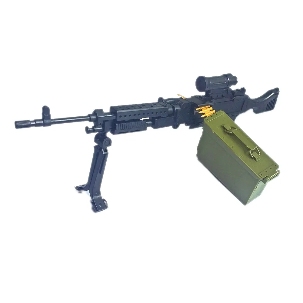 1/6 Scale M240B Machine Gun Assemble Model Puzzles Bricks Military Weapon Sand Table Toy For Action Figure