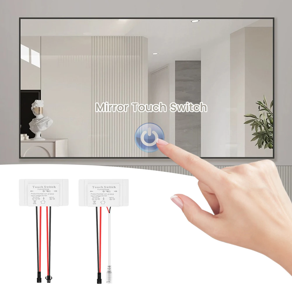 DC 12V sensor táctil LED dimmer interruptor para luz LED espejo faro baño capacitancia sensor interruptor módulo