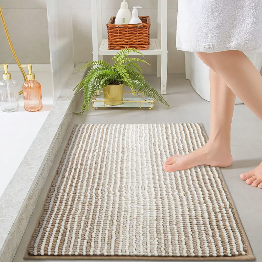Soft Thick Chenille Rug Absorbent Carpet Non Slip Bath Mat Pad Machine Washable Interior Decor For Restroom