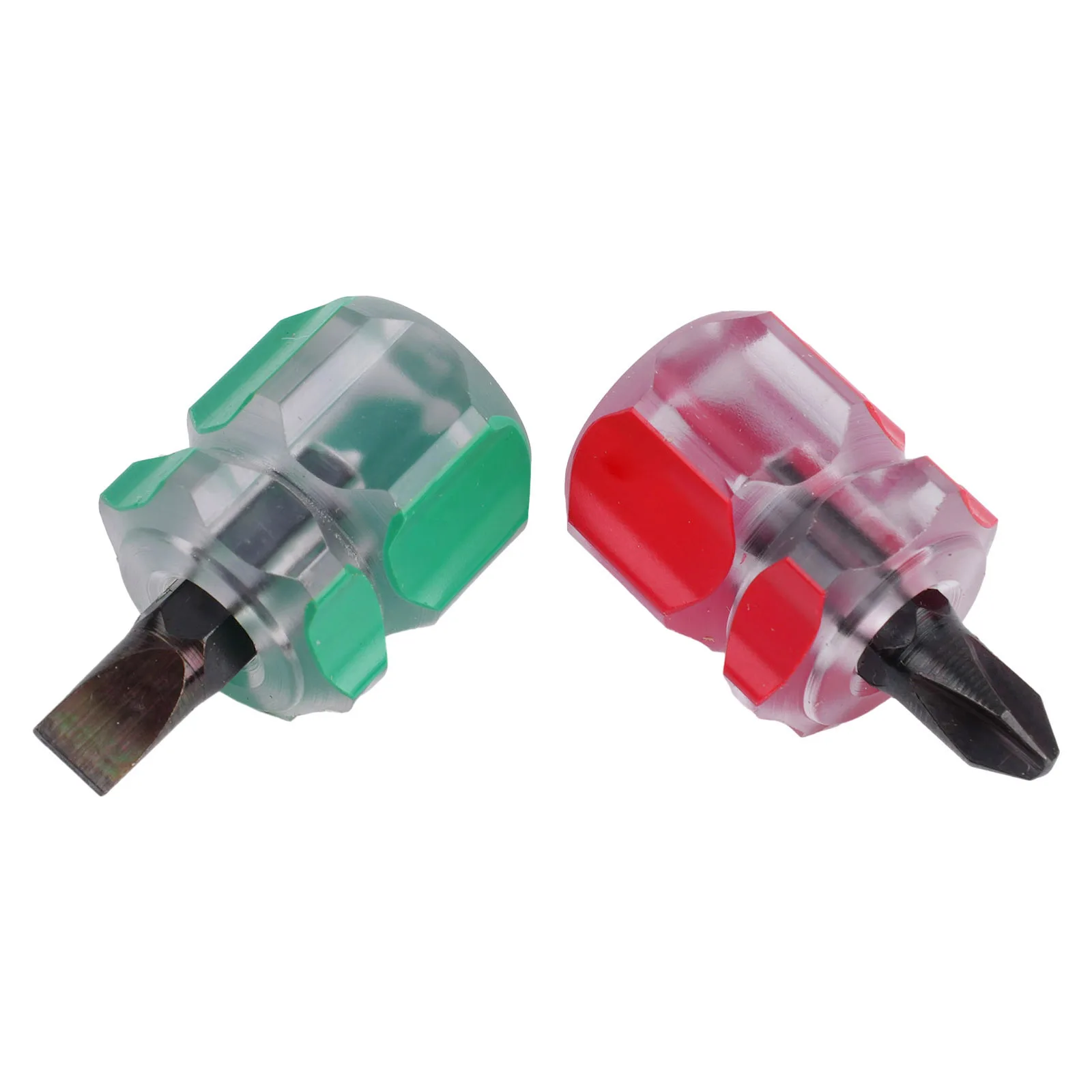 2Pc Flat Head Screwdriver Mini Small Portable Radish Head Screw Cross Head Driver Transparent Repair Hand Tools Accessories