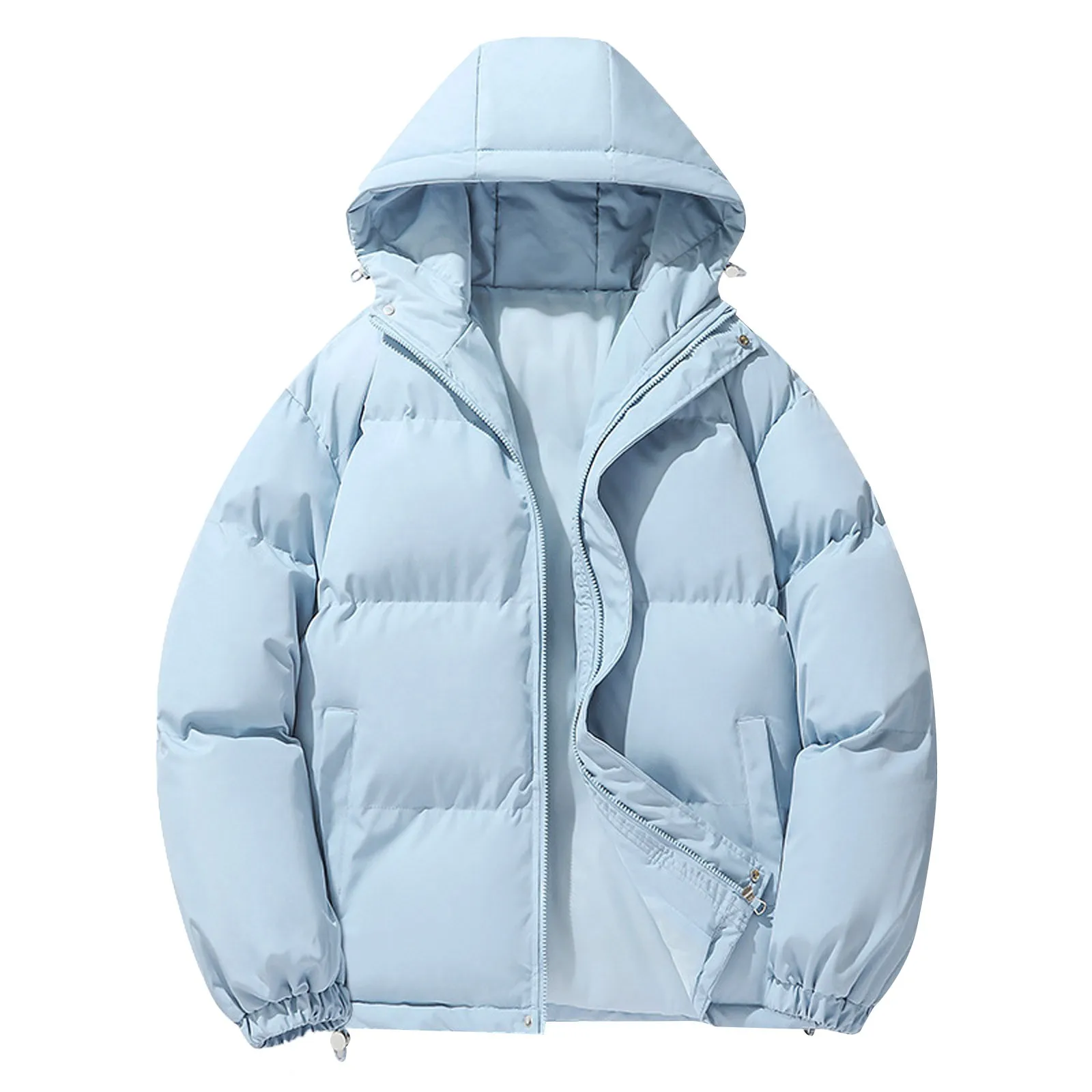 Jaqueta puffer acolchoada de algodão masculina, casaco com capuz, quebra-vento casual, Parkas grossos e quentes, ao ar livre, inverno