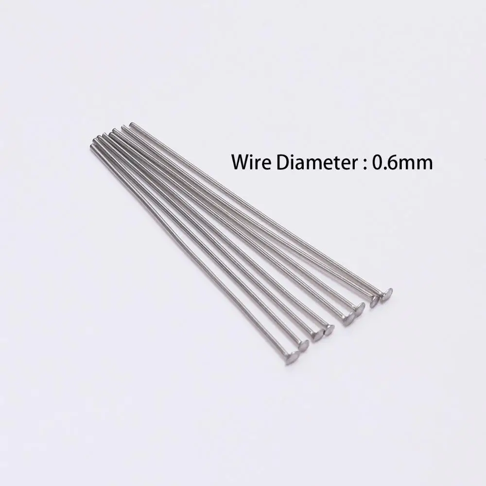 100pcs/Bag 15 25 30 40 45 50 70 mm Stainless steel Flat Head Pin Findings Headpins For Jewelry Making DIY Supplies Accessories
