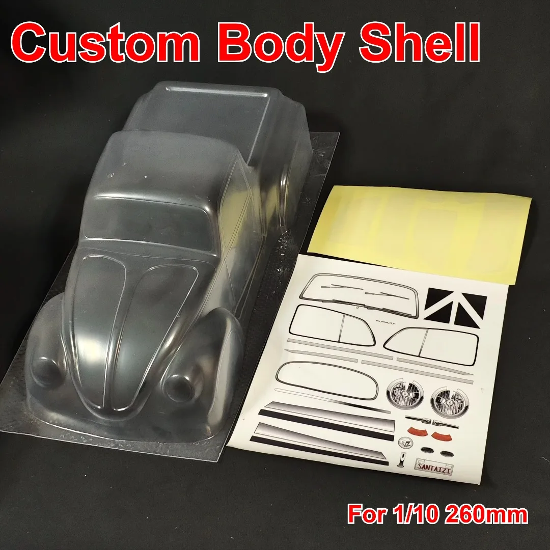 For 1/10 260mm Wheelbase RC Car DIY Vehicle Beetle Styling Body Shell Custom Size Decorative Parts Decor Upgrade Accessories
