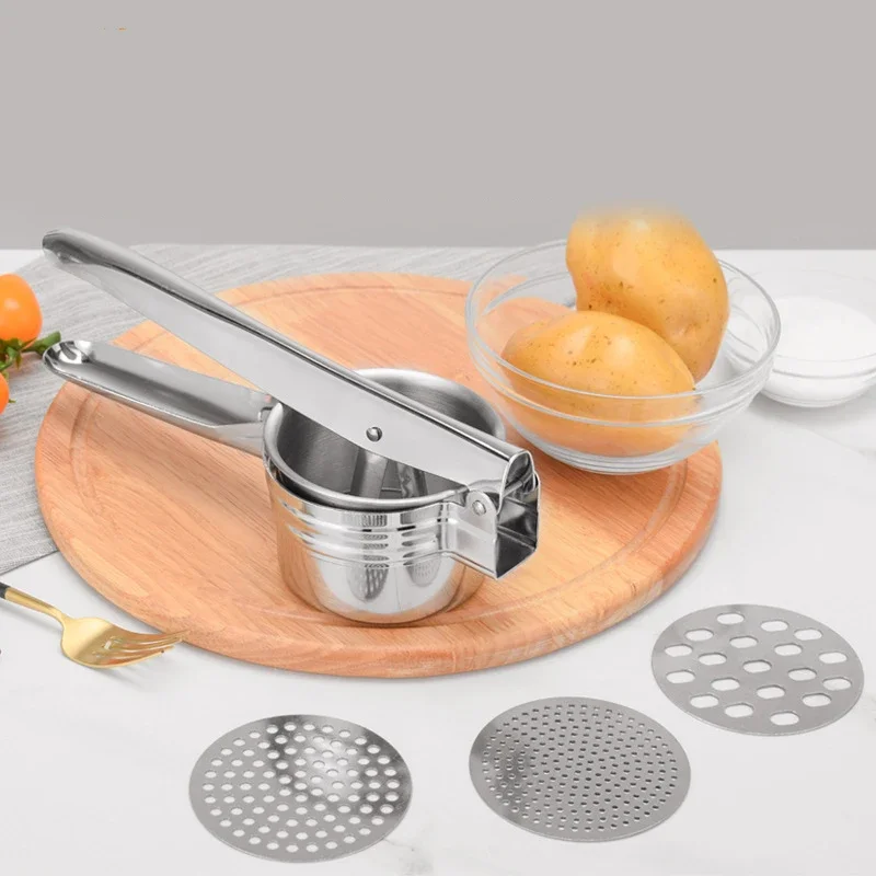 

Potato Ricer Stainless Steel Potato Masher Heavy Duty Potato Ricer Masher for Baby Food Fruit Vegetable Juicer