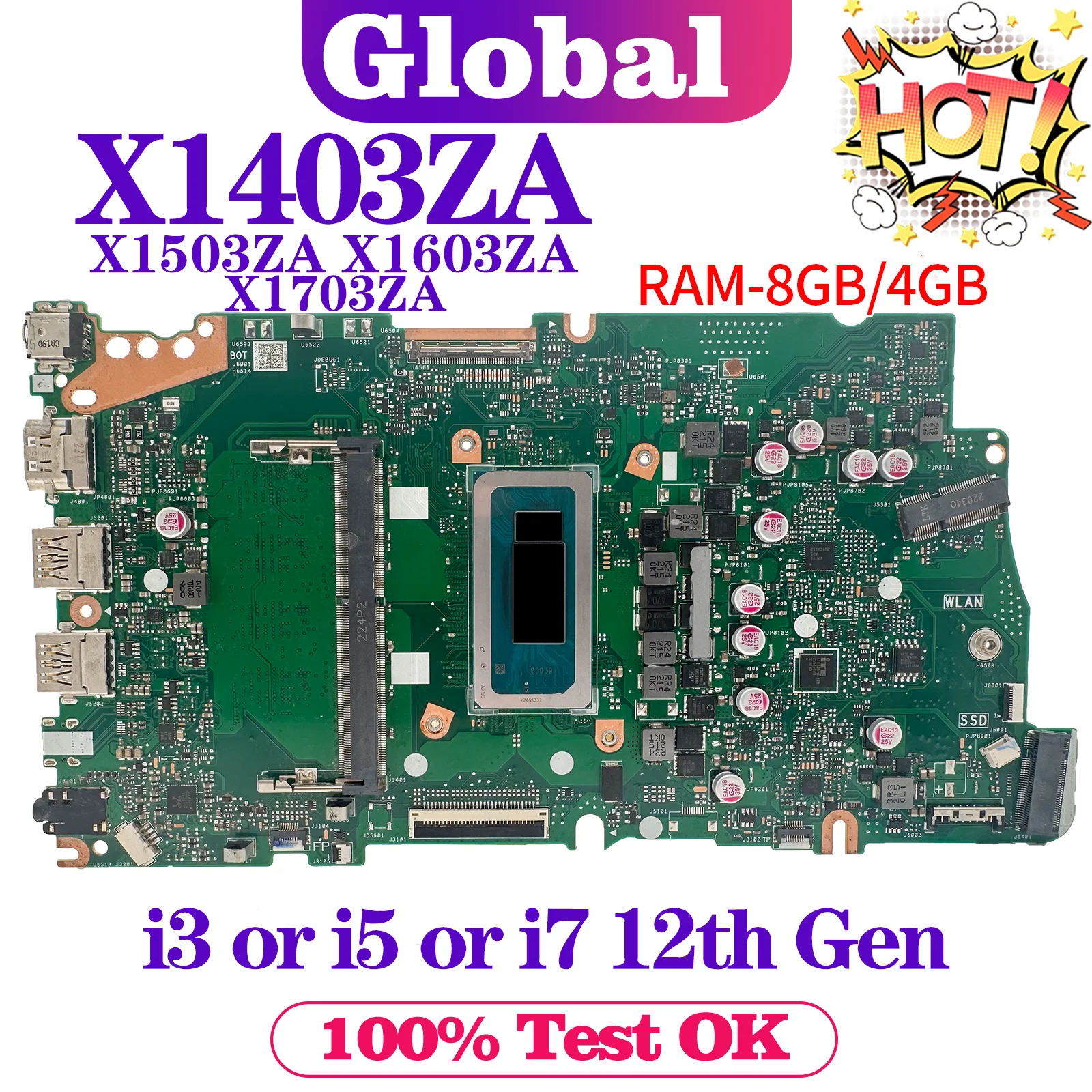 

X1403ZA Mainboard For ASUS X1503ZA X1603ZA X1402ZA X1502ZA X1602ZA X1405ZA X1505ZA X1605ZA X1703ZA X1702ZA Laptop Motherboard