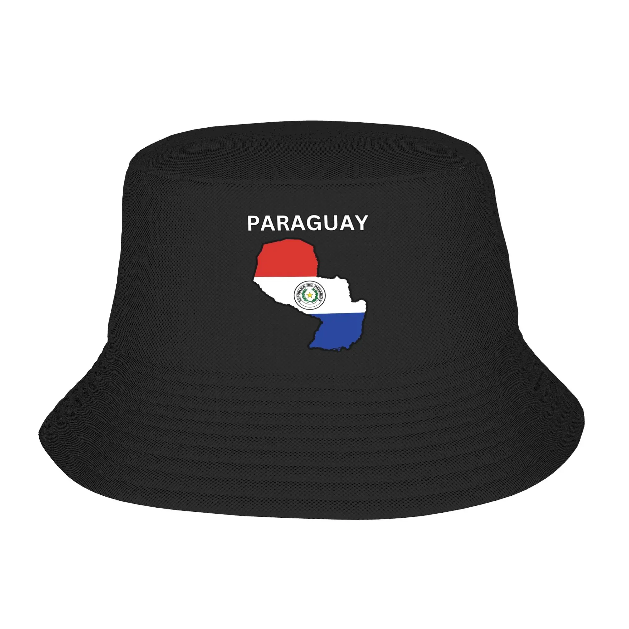 Style Paraguay Flag Bucket Hat For Unisex UV Protection  Bob Hat Cap Vocation Getaway Headwear