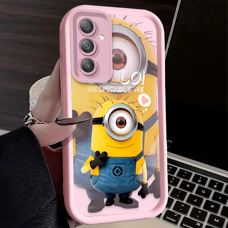 Cartoon Cute M-Minions Case for Samsung Galaxy A55 A35 A25 A15 A05 A05S 5G A24 A13 A23 A12 A22 A32 A52 A52S A71 A72 A51 4G Cover