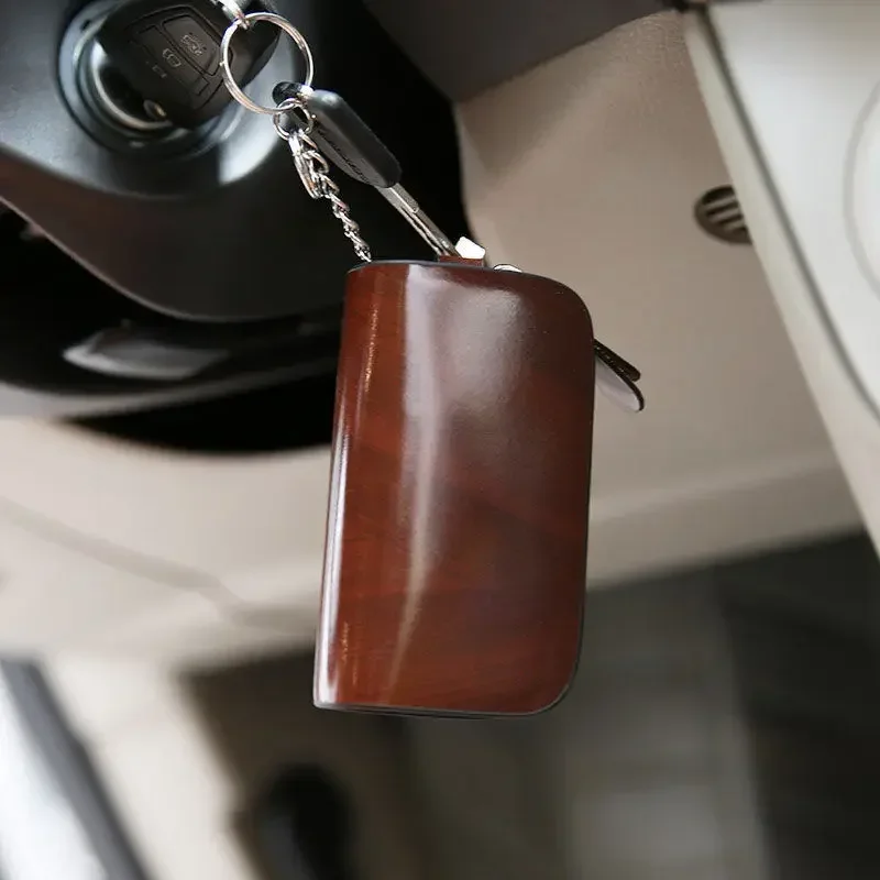 Leather Car Key Case Anti-lost Accessories for SSANG YONG Actyon Rexton Kyron Korando Rodius Chairman Musso Tivolan XLV Tivoli