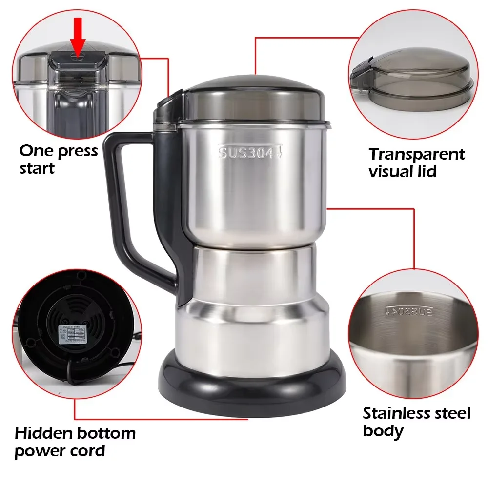 Coffee Grinder Multifunctional Machine Stainless Steel Coffee Machine For Home Bean Pepper Concentrated Coffee Nut