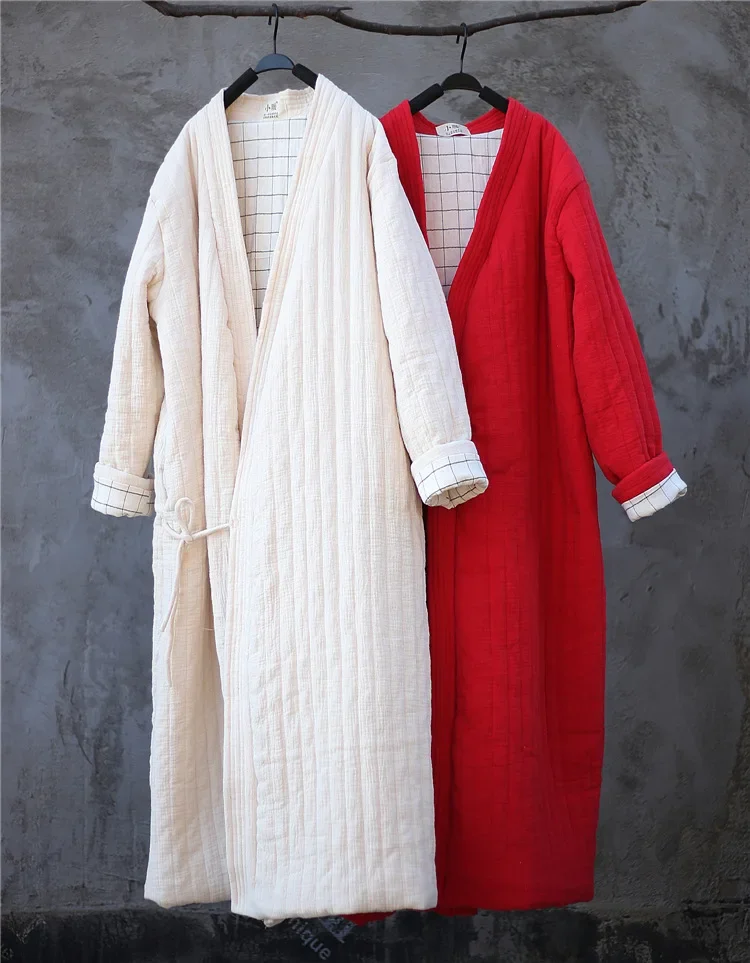2024 Women Vintage Quilted Cardigan Hiver Femme Long Trench Winter Jacket Cotton Padded Parka Women Overcoat Plus Size Abrigos