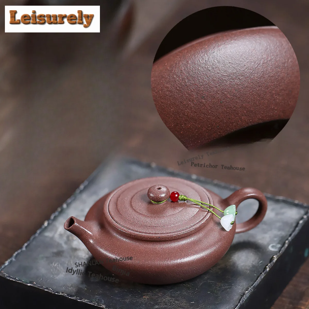 

150ml Yixing Purple Clay Teapots Handmade Flat Pot Raw Ore Peach Blossom Mud Tea Brewing Kettle With Infuser Zisha Tea Set Gift